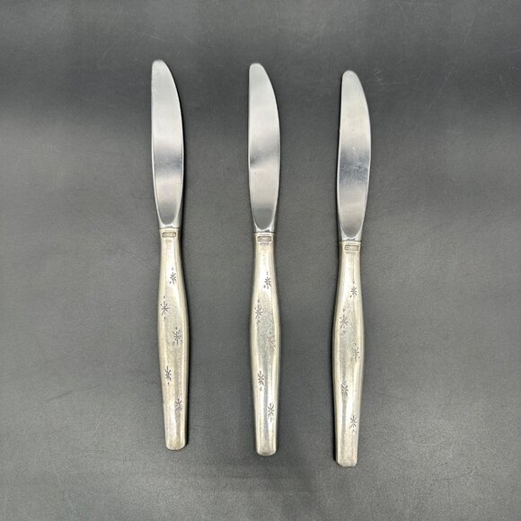 Vintage Gorham Stardust Butter Knives 1950s Sterling Handle Stainless Blade Mid - Picture 2 of 9
